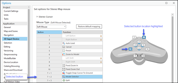 Assign functions to the Softmouse stereo mouse buttons