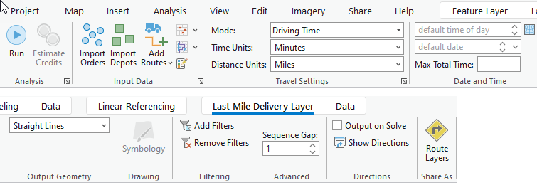 Last Mile Delivery Layer tab
