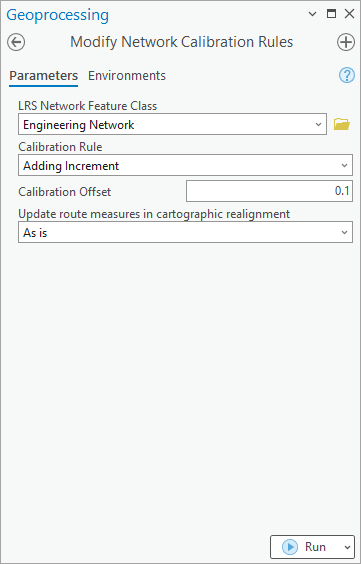Modify Network Calibration Rules geoprocessing tool using the Adding Increment calibration rule