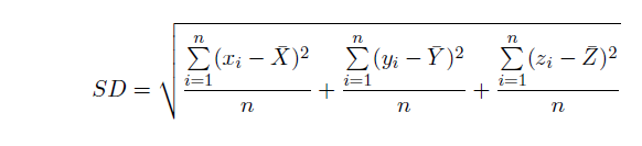 Unweighted distance formula