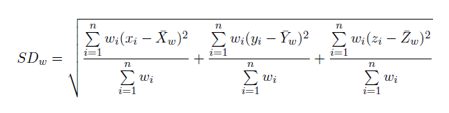 Weighted distance formula