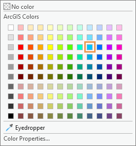 Color palette with Big Sky Blue indicated (row 3, column 9).