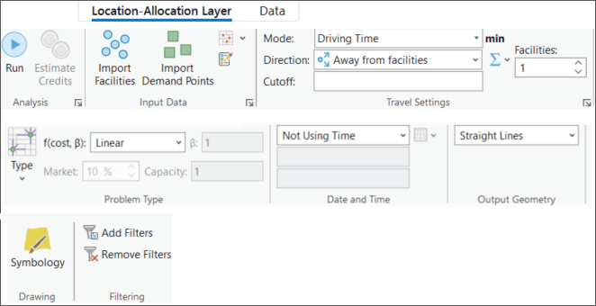 Location-Allocation Layer tab