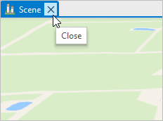 Close button on the scene's view tab