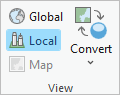 ArcGIS Pro options to convert between maps, global scenes, and local scenes