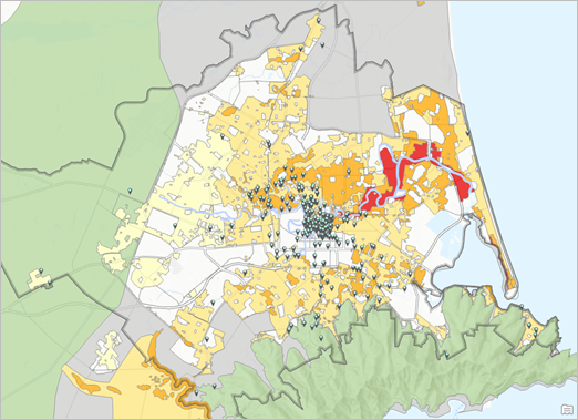 Map of Christchurch urban area