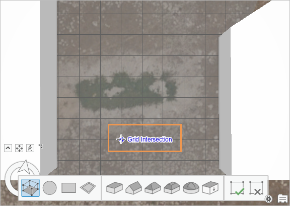 Map showing cursor positioned on editing grid