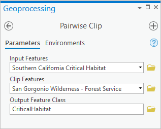 Pairwise Clip tool settings