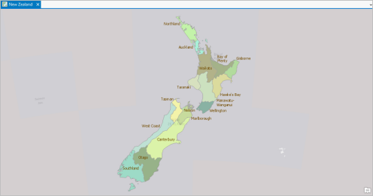 Carte régionale de Nouvelle-Zélande