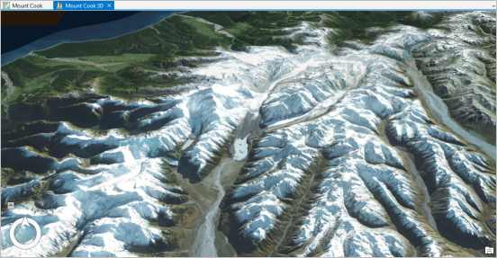 库克山国家公园的 3D 视图