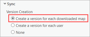 The Create a version for each downloaded map option is selected. The Create a version for each downloaded map option is selected.