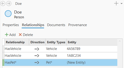 Create a new entity for the new entity type, and use the new entity as the destination of the relationship. Create a new entity for the new entity type, and use the new entity as the destination of the relationship.