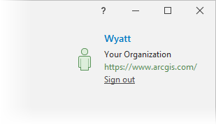 ArcGIS Pro-Startseite, auf der ein Benutzername angezeigt wird