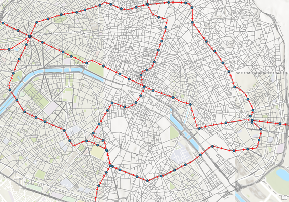 Abbildung eines neu erstellten Netzwerk-Datasets