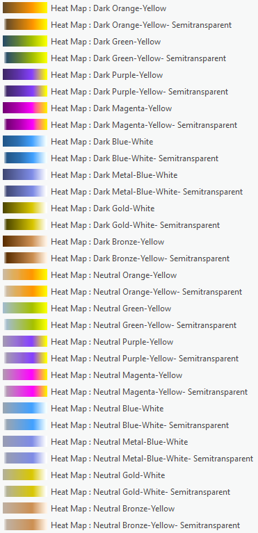 32 neue Heatmap-Farbschemas