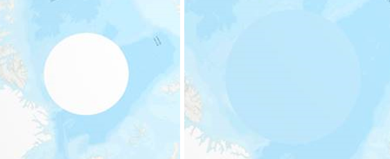 Ausgefüllte Pole in Web Mercator-Raster-Grundkarten