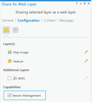 Bereich "Als Web-Layer freigeben"