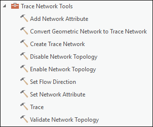 Werkzeuge in der Toolbox "Trace Network"