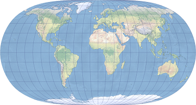 Ein Beispiel für die Natural Earth II-Projektion