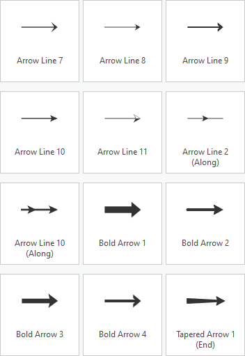 Ein Beispiel für 12 neue Liniensymbole