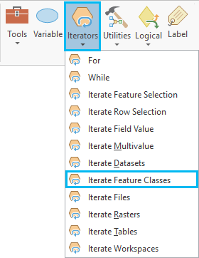 Hinzufügen des Werkzeugs "Feature-Classes iterieren"