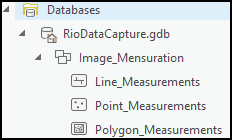 Die Messinformationen werden in einer mit dem Projekt verknüpften Geodatabase gespeichert.