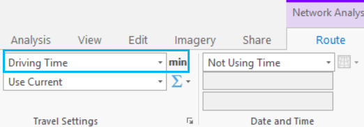 Reisemoduseinstellung auf dem Menüband von Network Analyst