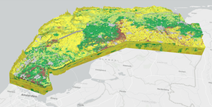 Ein Interessenbereich des nördlichen Teils der Niederlande als ausgeschnittener Voxel-Layer