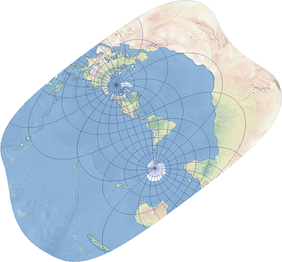 Ein Beispiel für die schiefachsige Mercator-Projektion nach Hotine