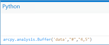 Werkzeug "Puffer" im Python-Fenster in einer deutschen Umgebung