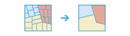 Workflow-Diagramm des Werkzeugs "Grenzen zusammenführen"