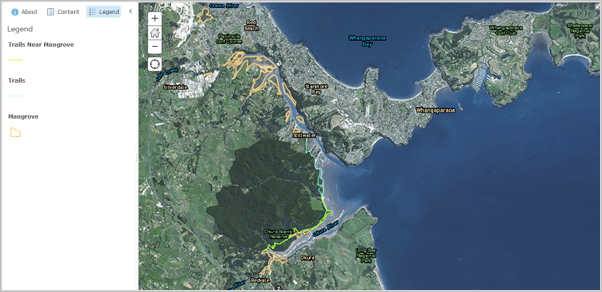 Webkarte mit Mangroven in Neuseeland