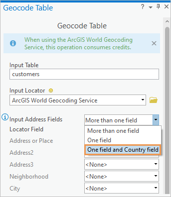 Werkzeug "Tabelle geokodieren"