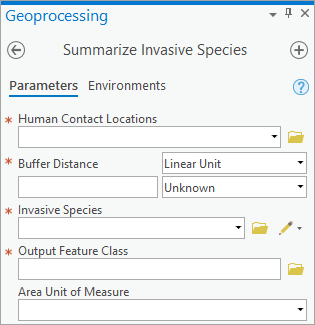 Geoverarbeitungswerkzeug "Summarize Invasive Species"