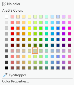 Farbpalette mit dem Farbkästchen "Staubapfelgrün"