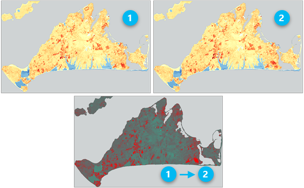 Pixelwert-Änderungserkennung mit Vegetationsindex