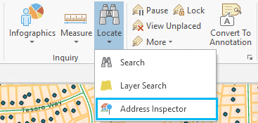 Auswählen des Werkzeugs "Adressen-Inspektor"