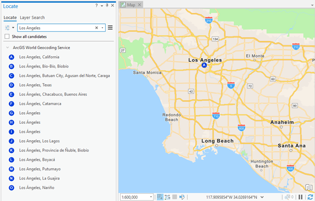 Suchen nach Orten auf einer Karte (Geosearch)