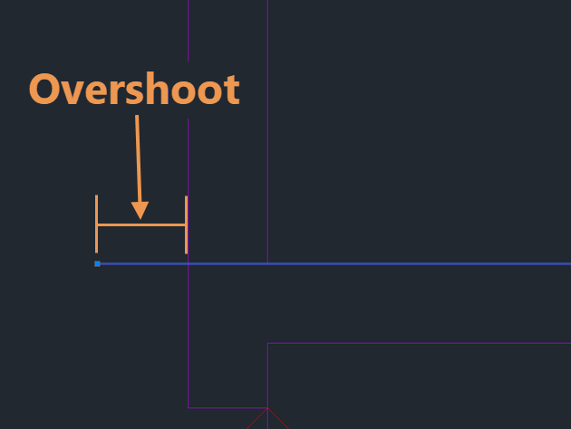 AutoCAD-Beispiel für einen Überstand