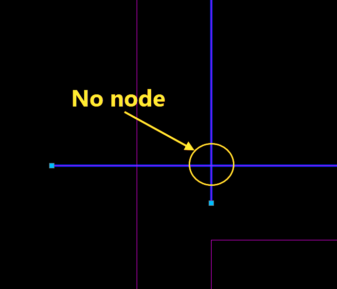 AutoCAD-Beispiel für einen fehlenden Knoten