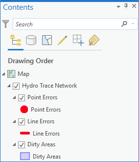 Verfolgungsnetz-Layer im Bereich "Inhalt"