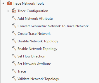 Werkzeuge in der Toolbox "Trace Network"