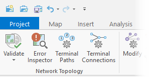 Der Befehl "Überprüfen" in der Gruppe "Netzwerk-Topologie"