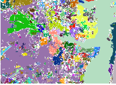 Sehr kleine Regions, die ausgewählt und entfernt wurden, zur Verwendung als Maske