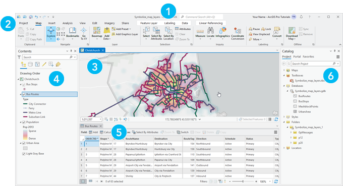 ArcGIS Pro-Benutzeroberfläche