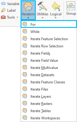 Hinzufügen des Iterators "For"