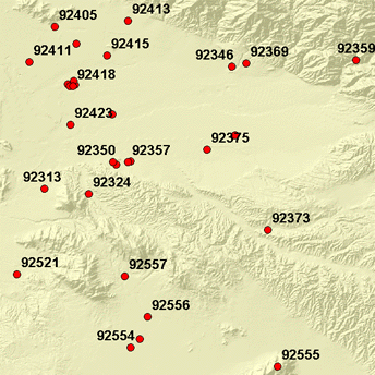 Punktreferenzdaten für einen Postleitzahl-Locator