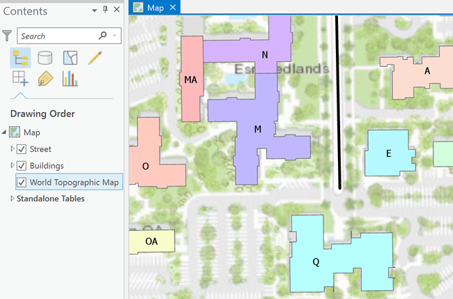 Karte des Esri Campus