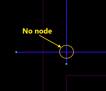 AutoCAD-Beispiel für einen fehlenden Knoten