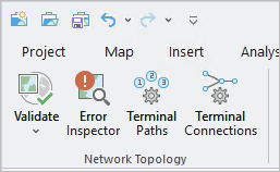 Der Befehl "Überprüfen" in der Gruppe "Netzwerk-Topologie"